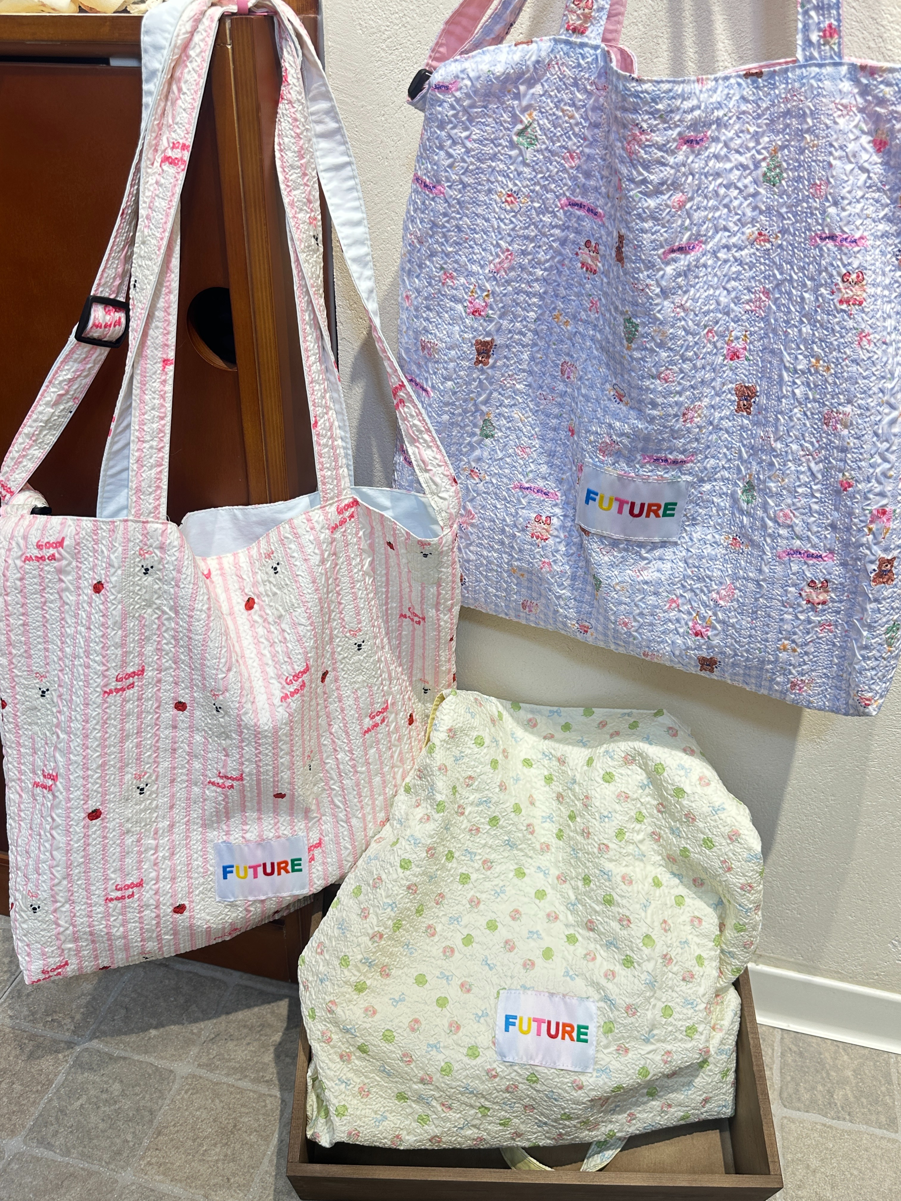 彩色图案手提袋女文艺磨砂PVC塑料袋礼品袋