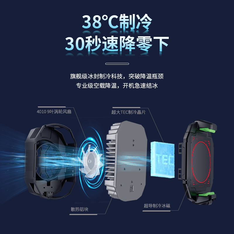 The new S28 mobile phone has a heat sink, semiconductor ice, digital display, three-speed back clip, and is suitable for live streaming, gaming, e-sports, and PUBG details Picture