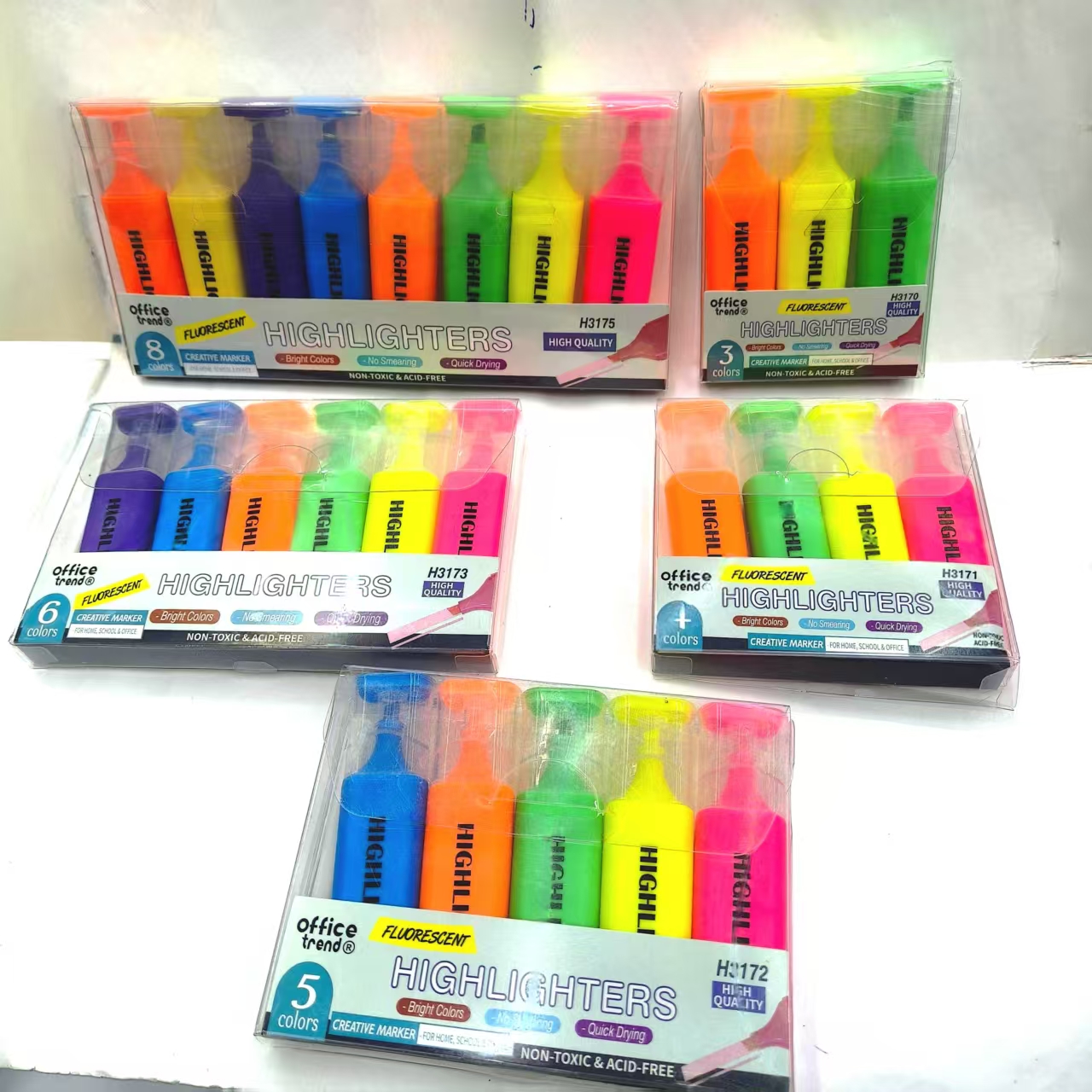 Fluorescent pen, fluorescent color, macaron-colored set marking, student writing stationery Item Picture