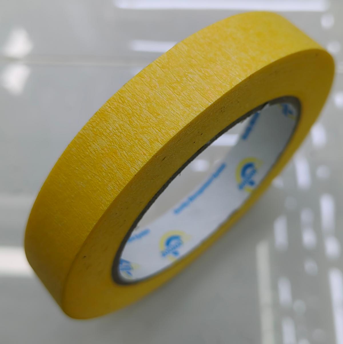 现货库存高粘黄色美纹纸 1.8cm*47m整筒包装