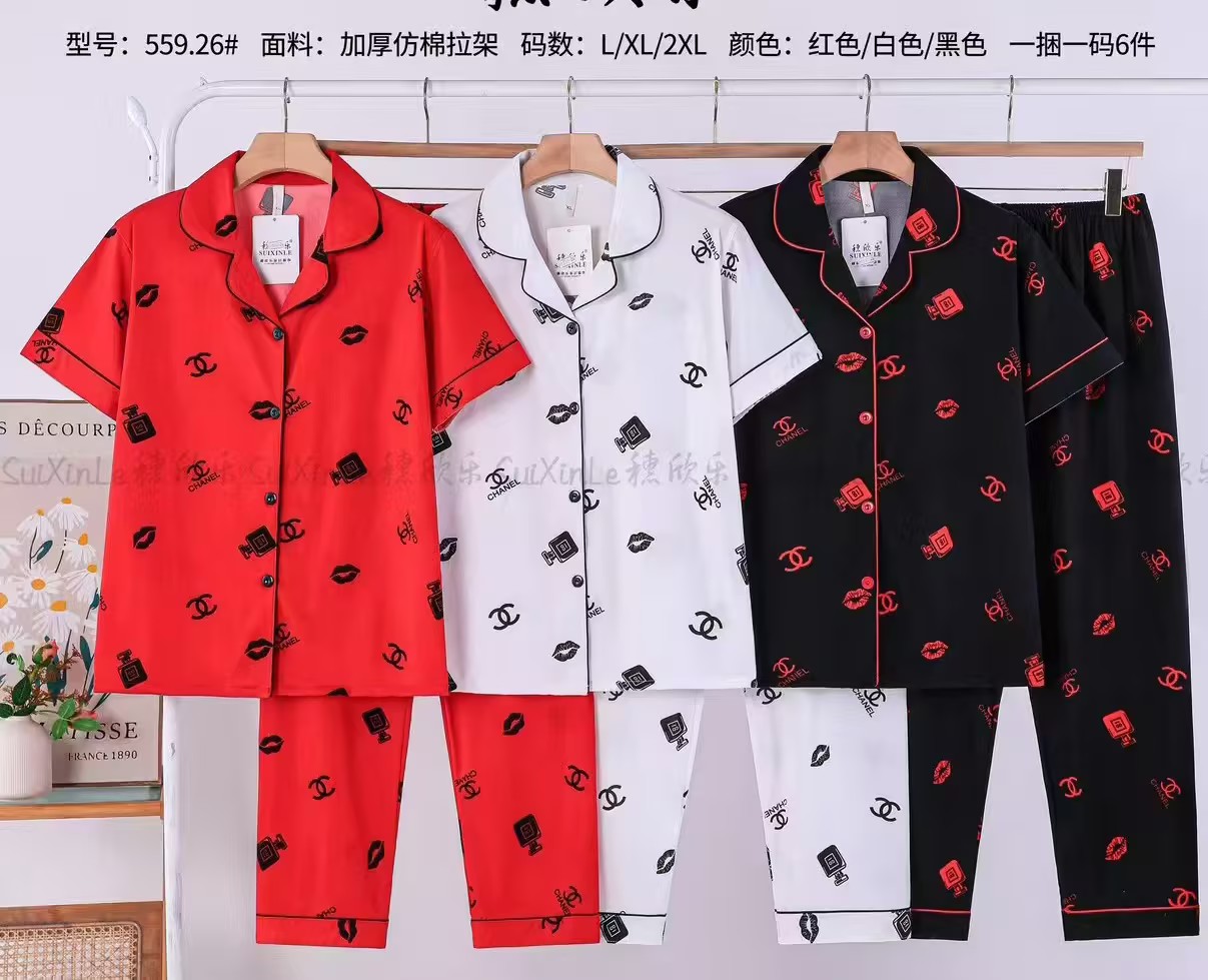 Ladies' pajama set: Soft and comfortable home casual pajamas, short-sleeved home wear