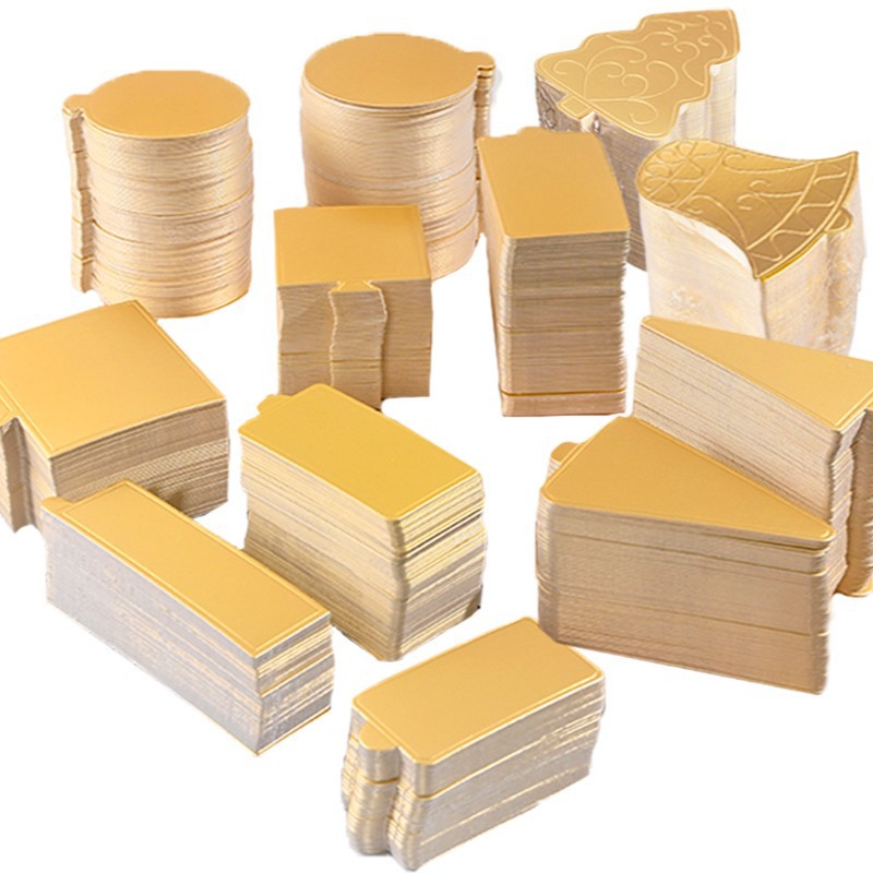 Mousse cake base, triangular circular baking Western pastry dessert, cake paper, gold card, thick hard card paper Item Picture