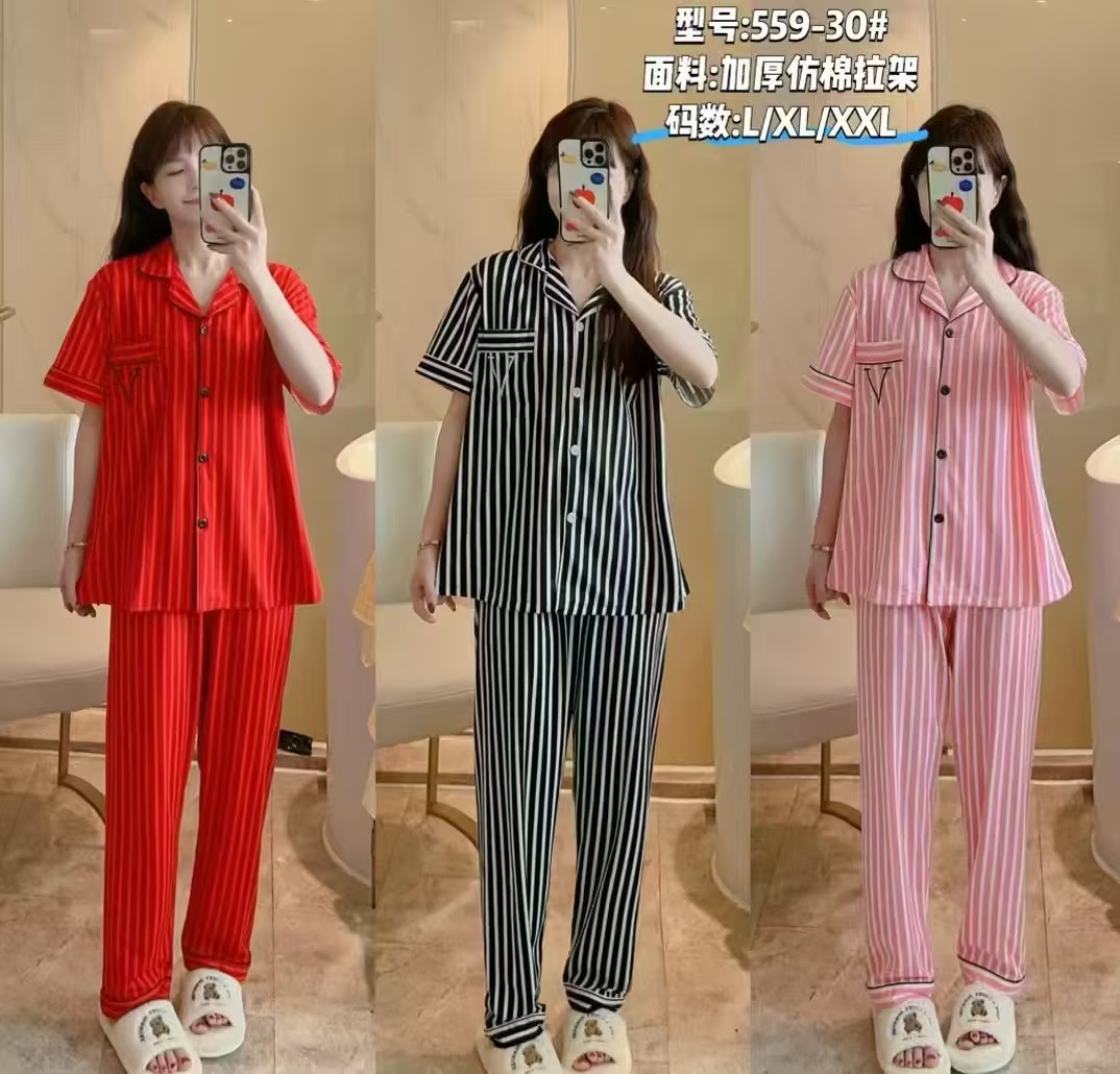 Ladies' pajama set: Soft and comfortable home casual pajamas, short-sleeved home wear Specification image