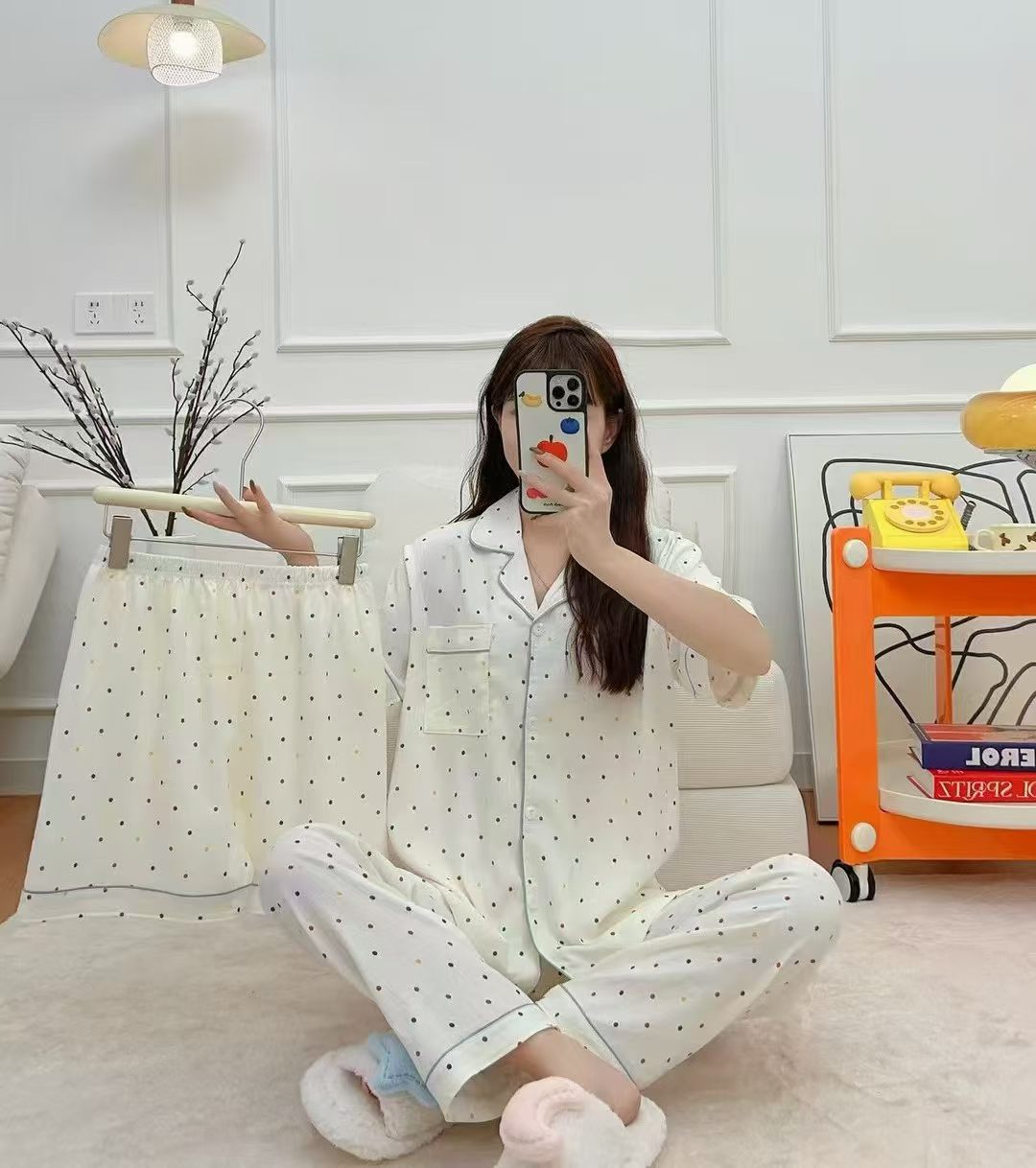 Korean long-sleeved pajama for women, cross-border uniform size pajama pants for women, comfortable and breathable pajama for women, Korean version details Picture
