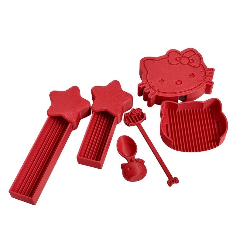 【 Bean Building Tools 】hello Kitty Bean spatula, cute bean building cartoon with cover storage tray, a complete set of beginner bean building tools 3d printed Specification image