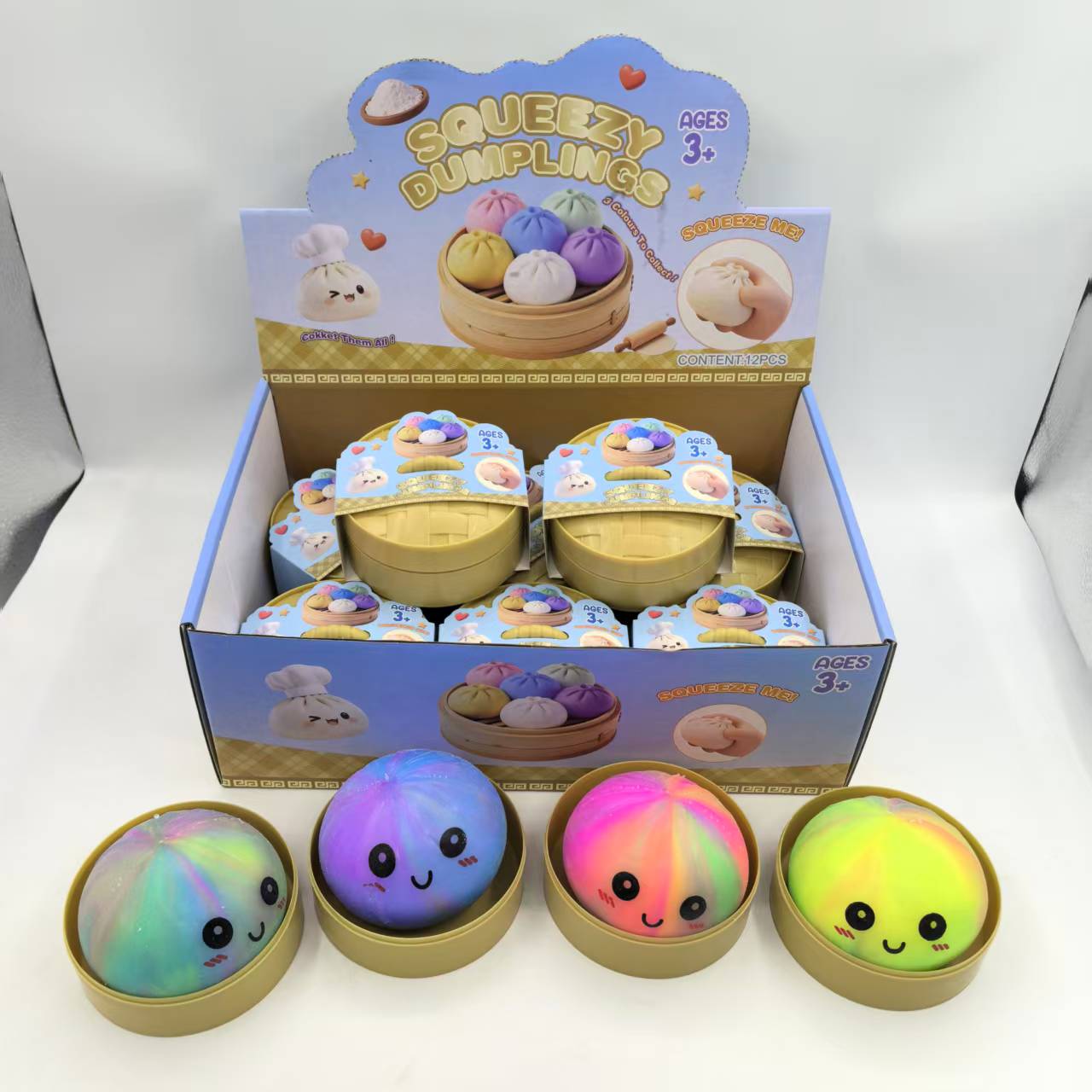 彩虹表情大包子笼 创意可爱表情仿真包子 厂家直销