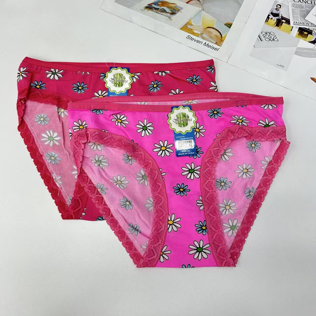 DD-8540 #XL export Underwear, Women's underwear, Milk Silk screen printed lace edge Women's underwear, Sexy printed Women's underwear, Women's briefs, underwear, QNI Application Scenario