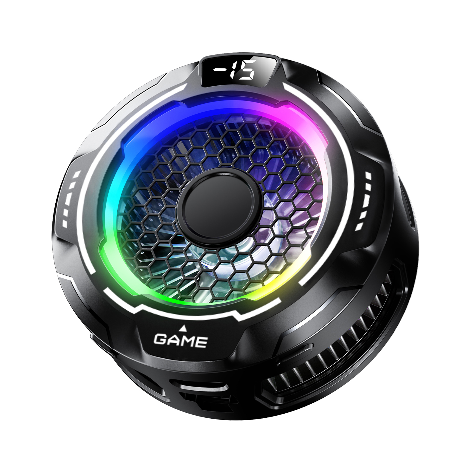 Magnetic mobile phone cooler, Ai temperature control, digital display, flowing light, semiconductor cooling, ice formation, gaming and e-sports cooling S55 Application Scenario