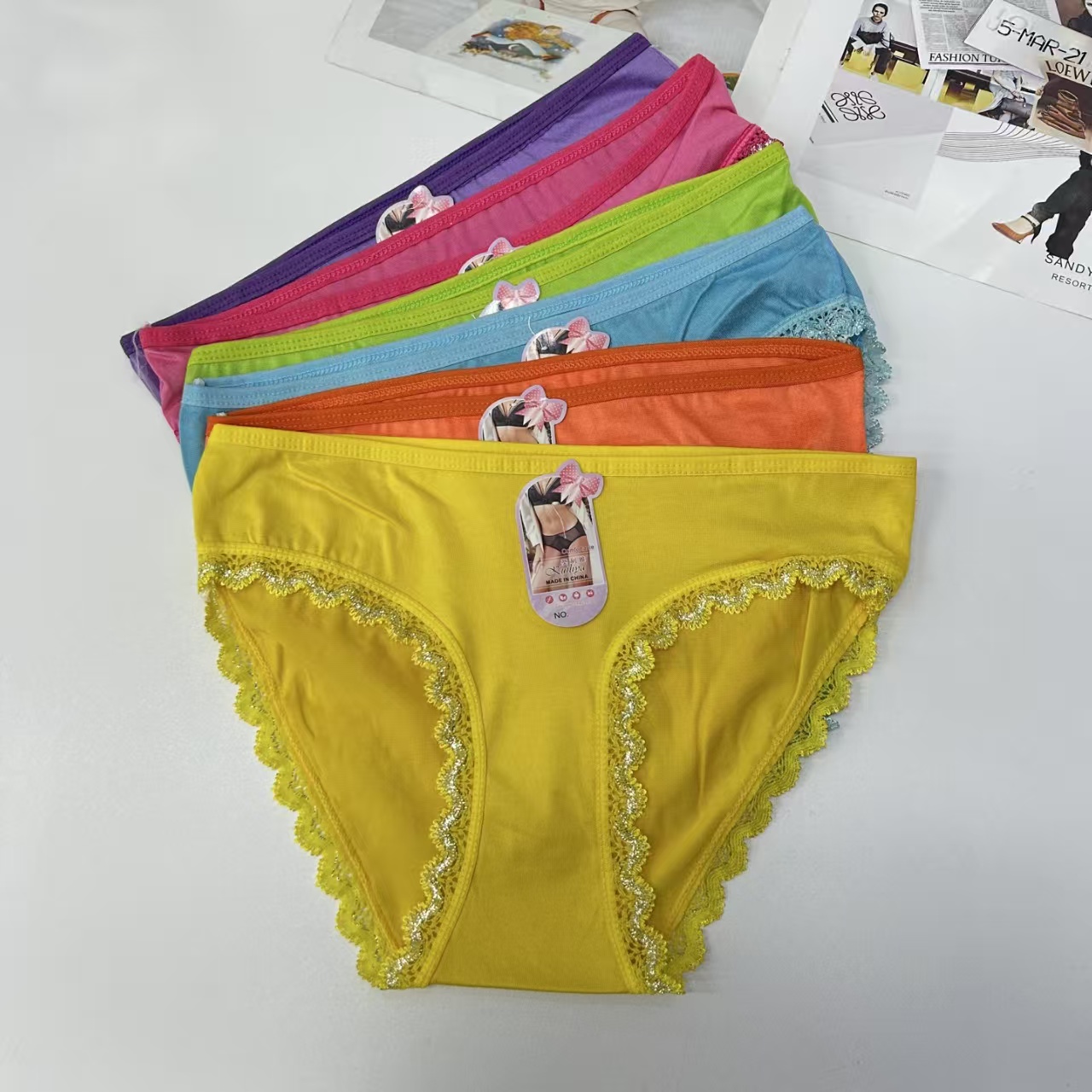 DD-551-2 #XL Export Underwear, Women's underwear, Milk Silk Print lace edge Women's underwear, Sexy solid color Women's underwear, Women's triangle underwear, underwear QNI Specification drawing