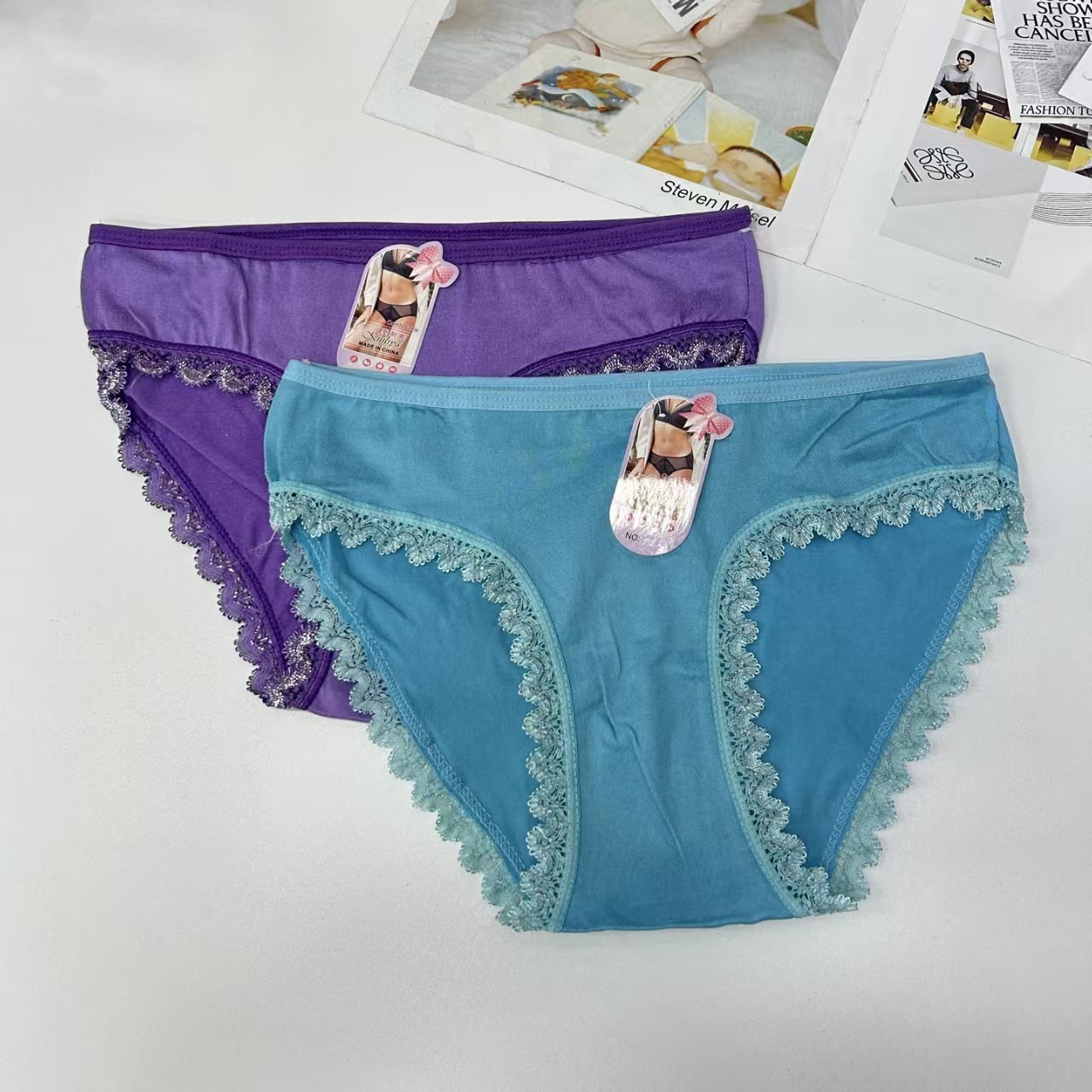 DD-551-2 #XL Export Underwear, Women's underwear, Milk Silk Print lace edge Women's underwear, Sexy solid color Women's underwear, Women's triangle underwear, underwear QNI details Picture