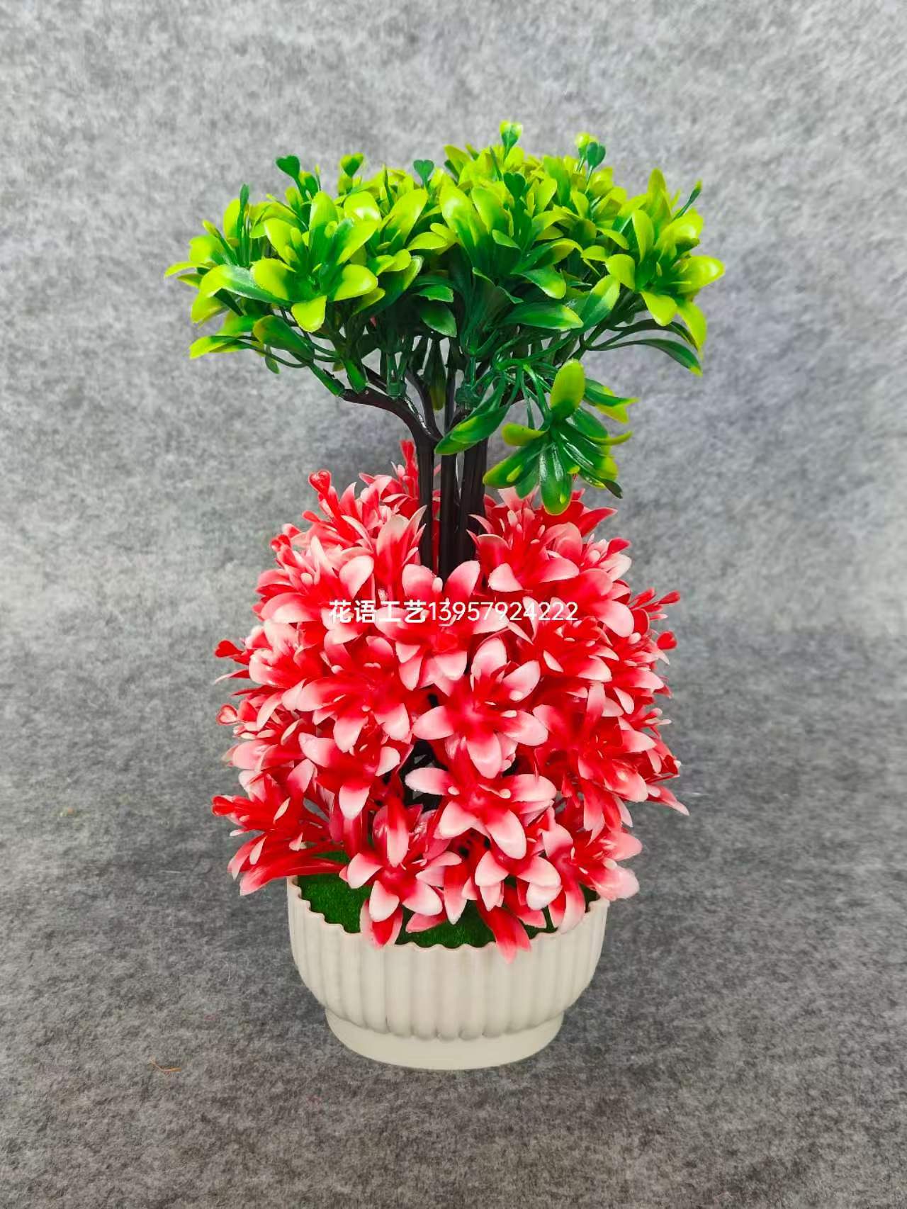 Artificial flower potted plants, living room desktop decoration ornaments, artificial small trees, artificial flowers, symbolizing wealth, green plant bonsai Application Scenario