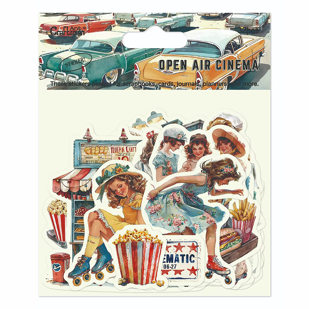 sticker - "Open-air Cinema" -perfect for cards / scrapbooks / jouranls / planners / Gift diy decoration  AC-ST240601 full figure