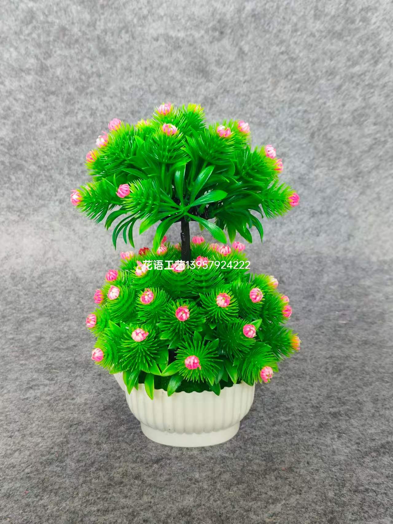 Artificial flower potted plants, living room desktop decoration ornaments, artificial small trees, artificial flowers, symbolizing wealth, green plant bonsai Item Picture
