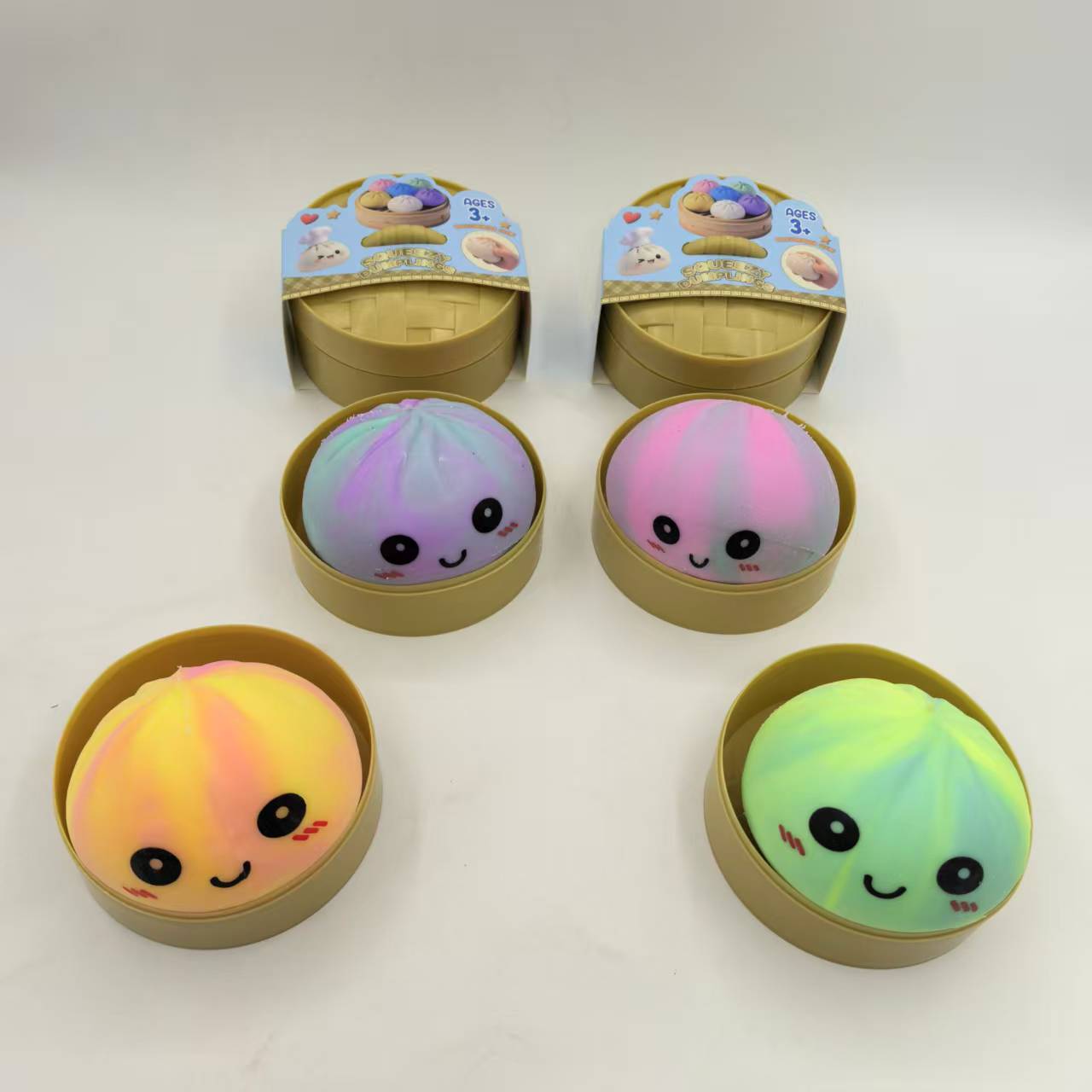 Two-color expression large steamed bun cage, creative and cute expression simulation steamed buns factory direct sales Item Picture