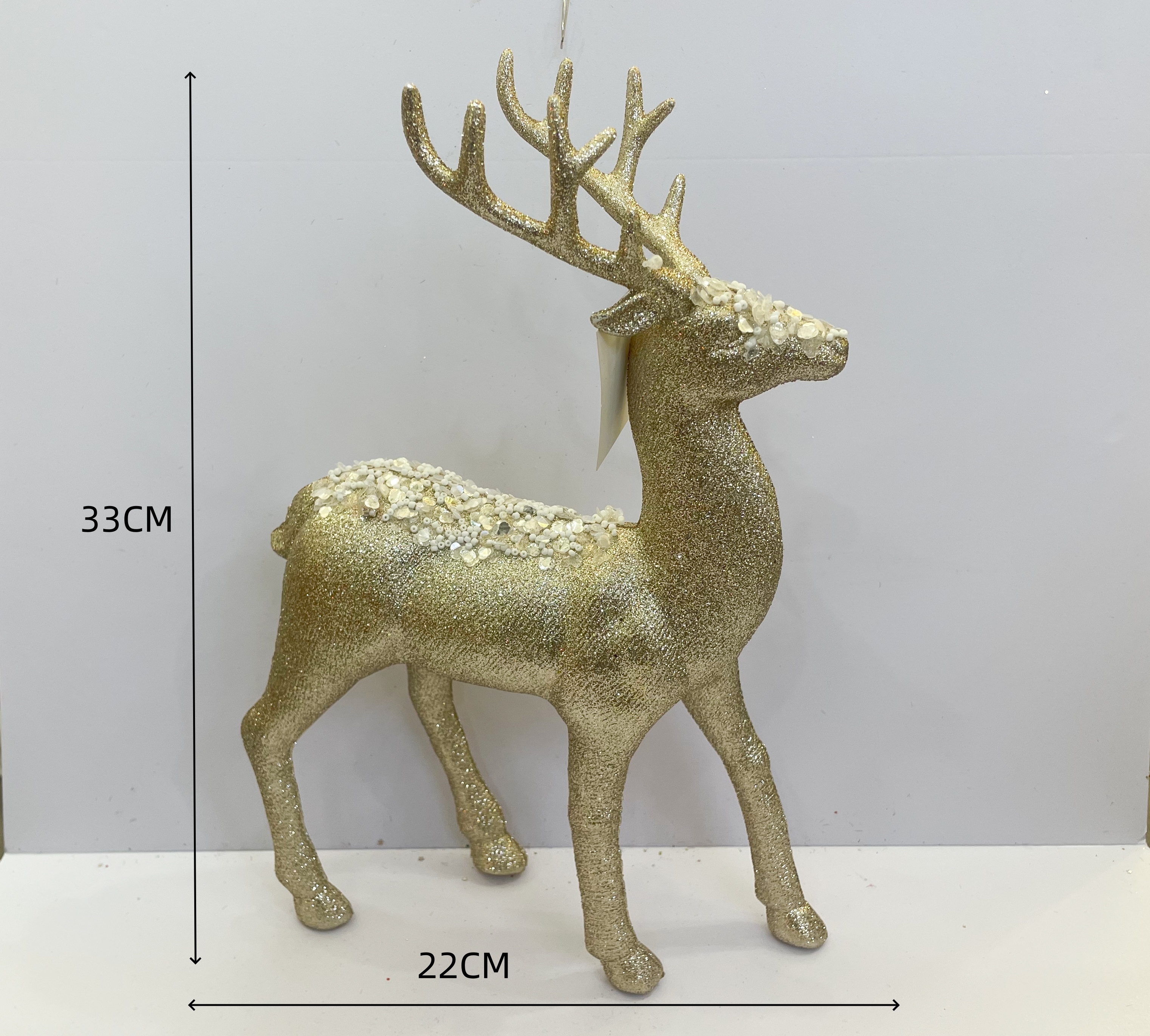 33X22CM blow-molded Christmas powder-coated plastic deer figure-piece decoration details Picture