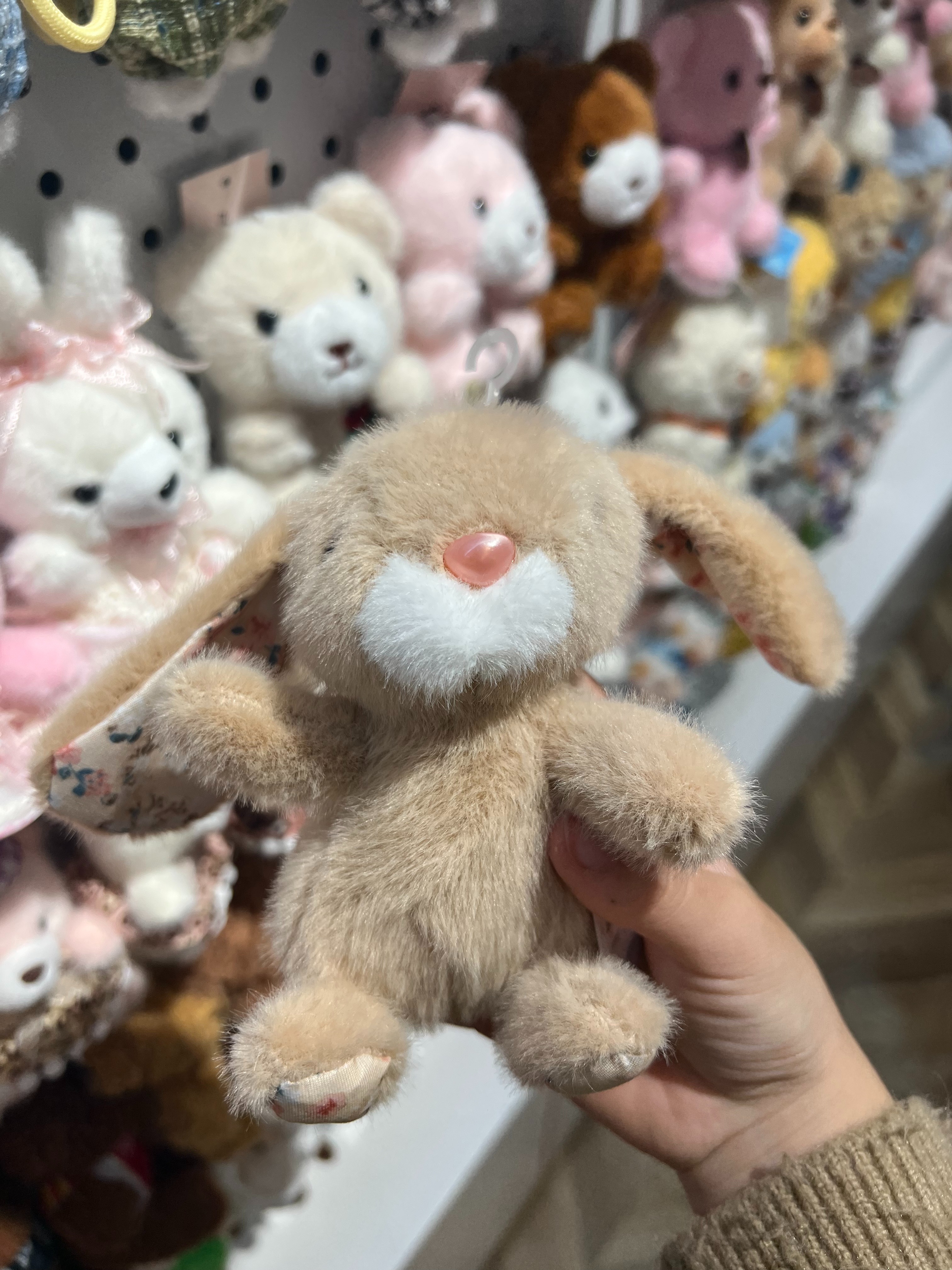卡通碎花耳朵邦尼兔毛绒公仔挂件可爱垂耳小兔子包包挂饰玩偶批发详情2