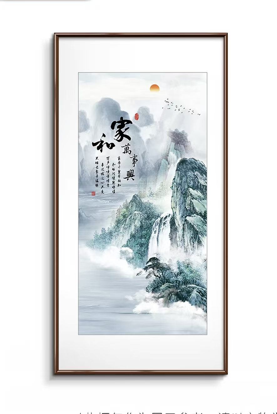 国潮手绘油画装饰画动物竖版入户玄关沙发背景画墙面装饰沙发背景画画