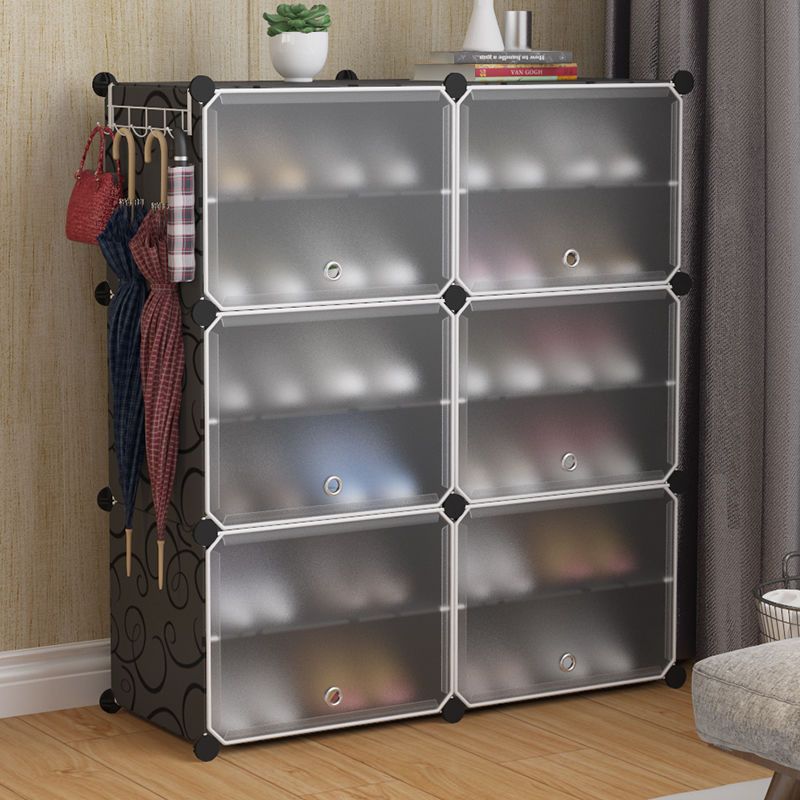 Simple shoe cabinet storage rack with door, easy to assemble, stackable, detachable, expandable, DIY shoe rack, diaphragm storage rack