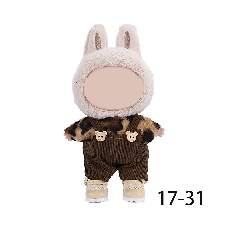 This clothing is only suitable for 17cm fabric vinyl dolls, plush toys and other wearable and changeable clothes