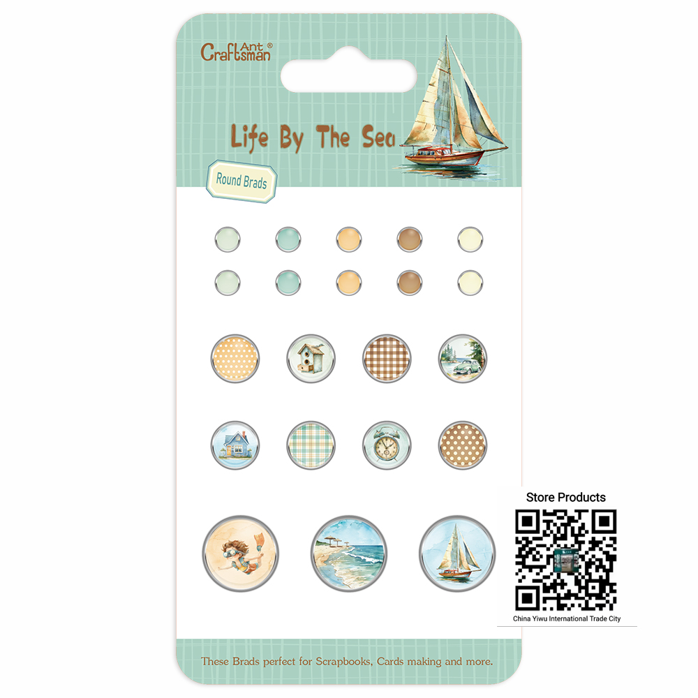 Ocean-themed DIY trendy paper art accessories planner/scrapbook/card/gift /diy creative gift decoration two-foot nail curved head nail set full figure