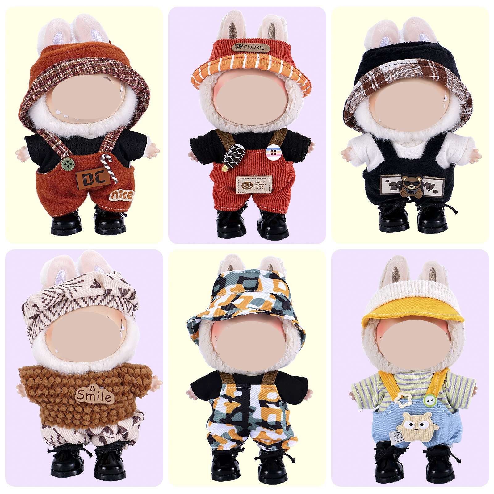 Only the clothes are suitable for the 17cm cloth clothes pendant with a stretchable baby texture overalls set Item Picture