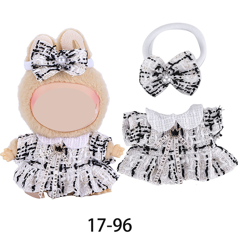 This set of clothes is only suitable for 17cm clothes, hanging pieces, baby clothes and 8-shaped checkered overalls details Picture