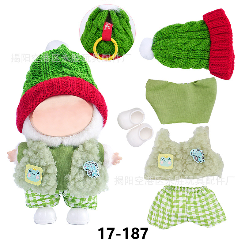 (Only clothes) In stock, compatible with 17cm plush Christmas workboy outfits of Bubuwa, cross-border delivery for Christmas detail image 3