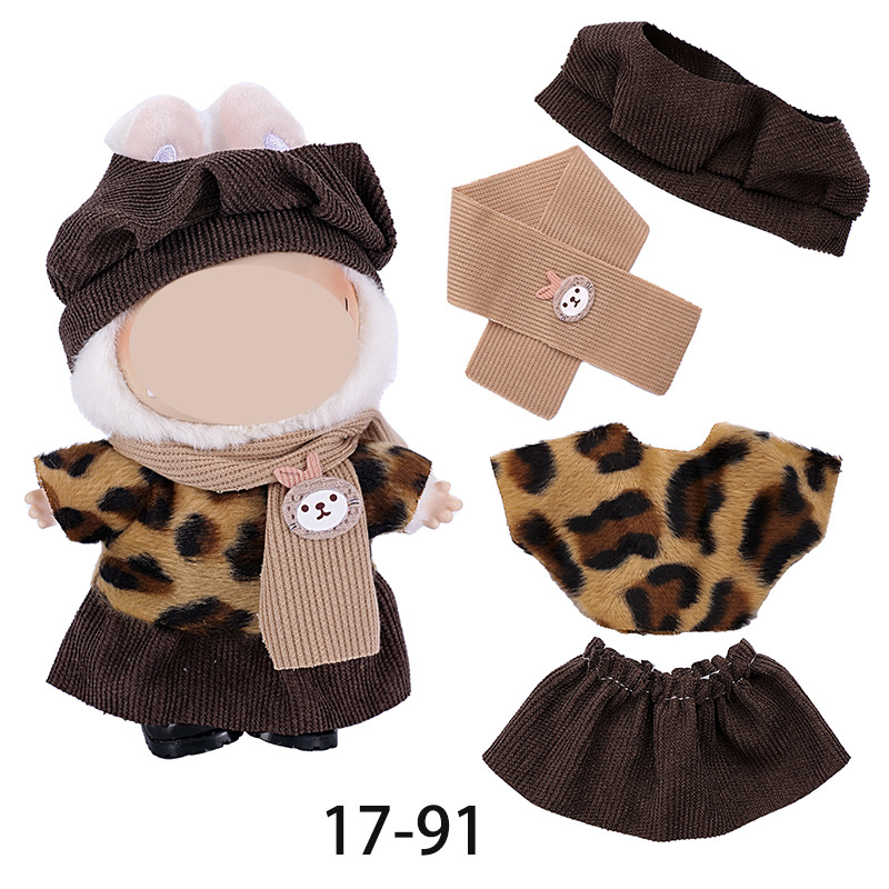 Only suitable for 17cm cloth clothes pendants, 8-shaped checkered overalls and pants set, festival gift