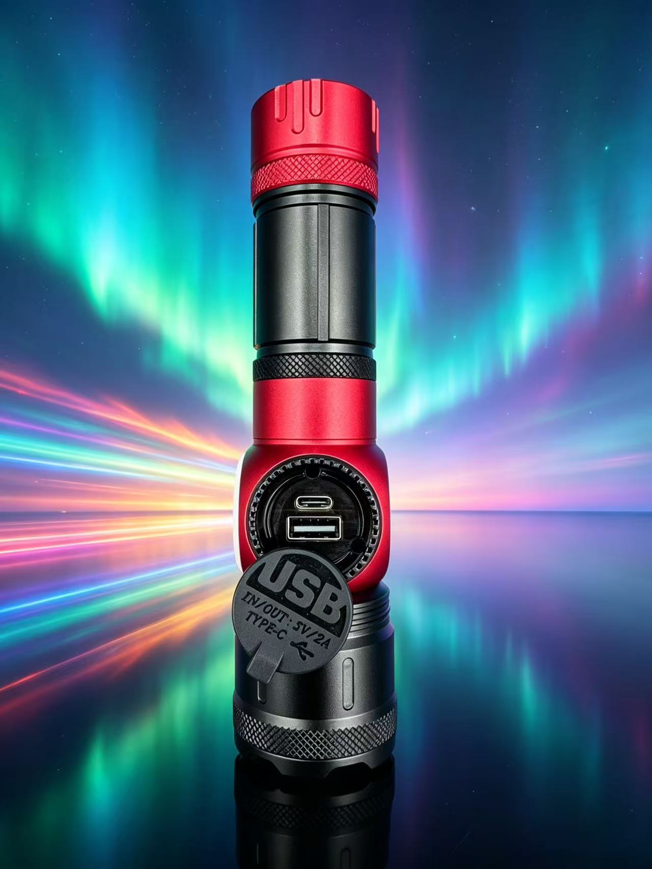 Multi-functional high-intensity flashlight, digital display, outdoor camping, waterproof, ultra-bright long-range work light details Picture