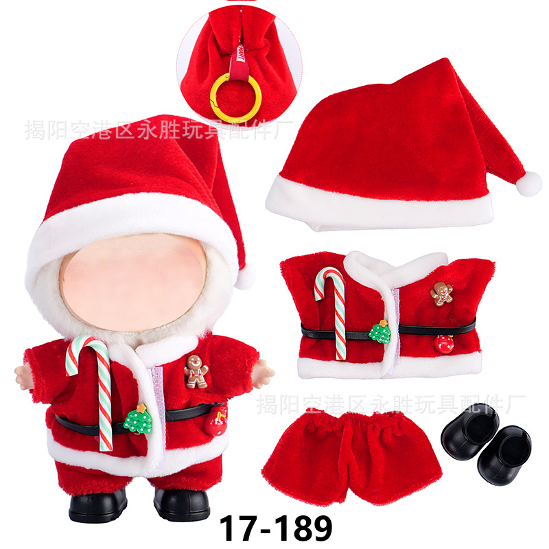 (Only clothes) In stock, compatible with 17cm plush Christmas workboy outfits of Bubuwa, cross-border delivery for Christmas Item Picture