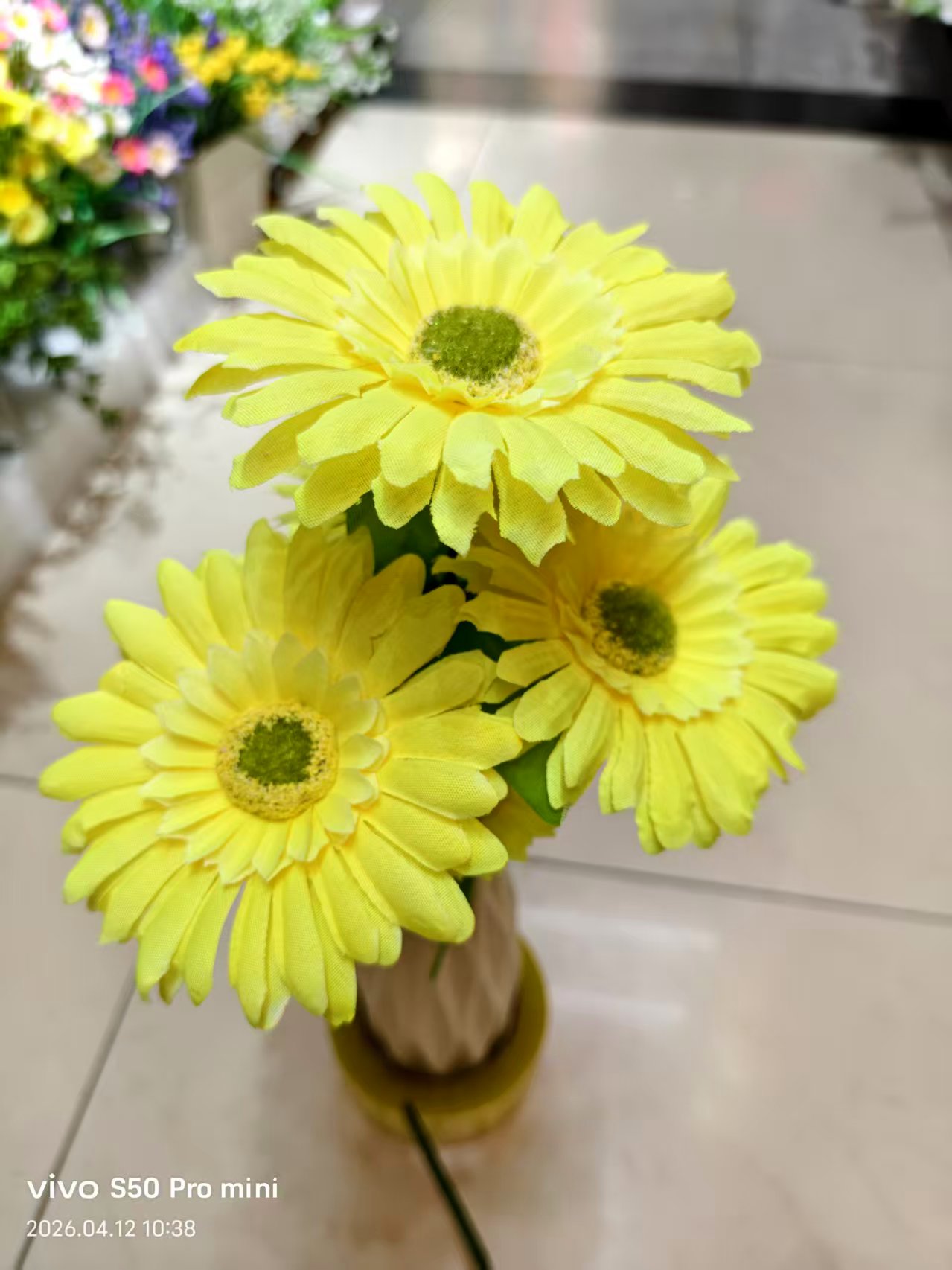 厂家直销仿真7头非洲菊塑料花绢花布花手工花人造花室内外DIY装饰花拍摄道具