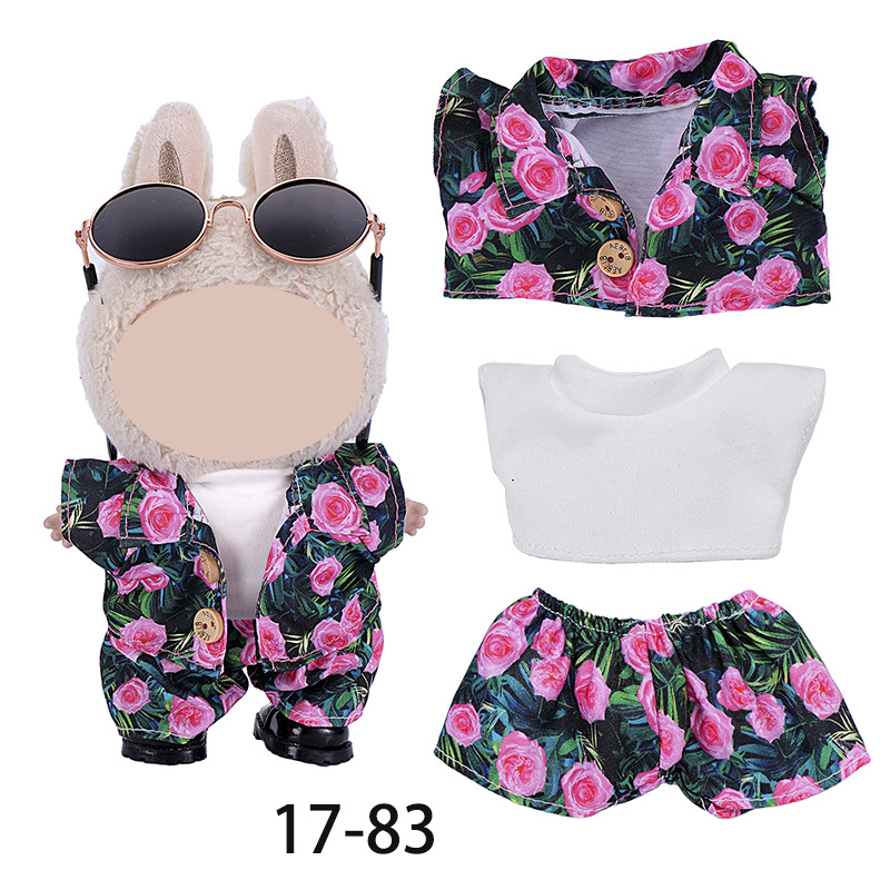 Only the clothes are suitable for the 17cm Bubu clothes pendant Bubu baby clothes 8-shaped check overalls set Application Scenario