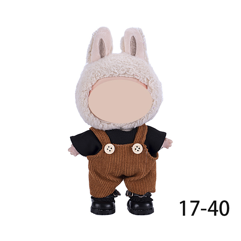 This garment is suitable for 17cm fabric vinyl dolls, plush toys and other wearable and changeable clothes