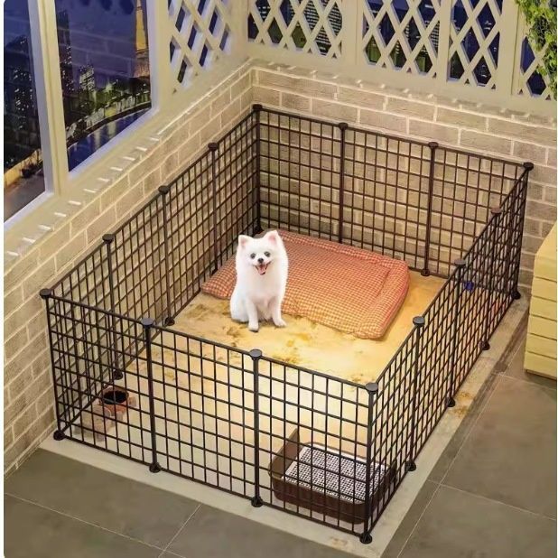 Dog enclosure, home indoor pet fence, Teddy, bichon, Corgi, Chihuahua, small dog door bar, dog cage details Picture