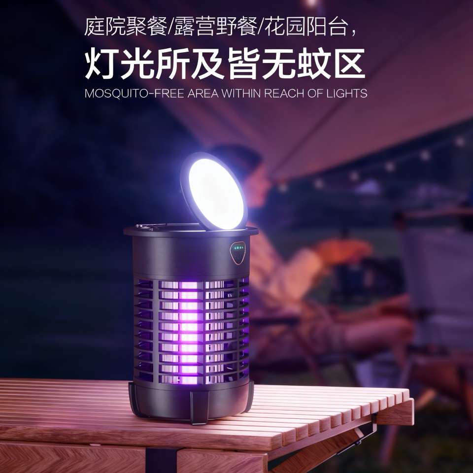 Camping lamp, telescopic stand, rechargeable lighting lamp, key lamp, outdoor mountain camping supplies, mosquito-killing lamp detail image 2