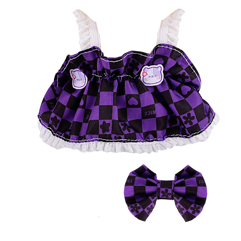 Suitable for 17cm fabric vinyl dolls, plush toys, etc., which can be worn and changed into dresses Specification image