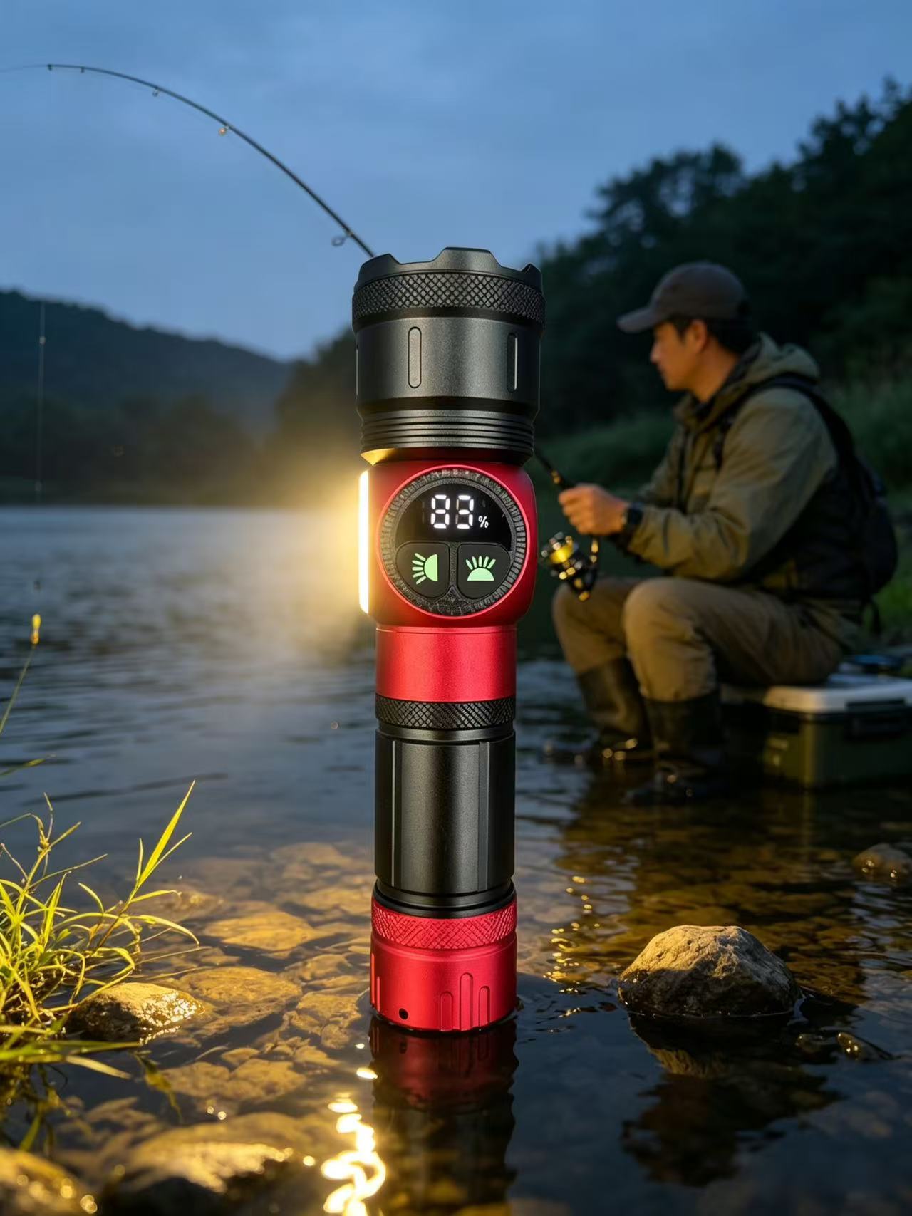 Multi-functional high-intensity flashlight, digital display, outdoor camping, waterproof, ultra-bright long-range work light Application Scenario