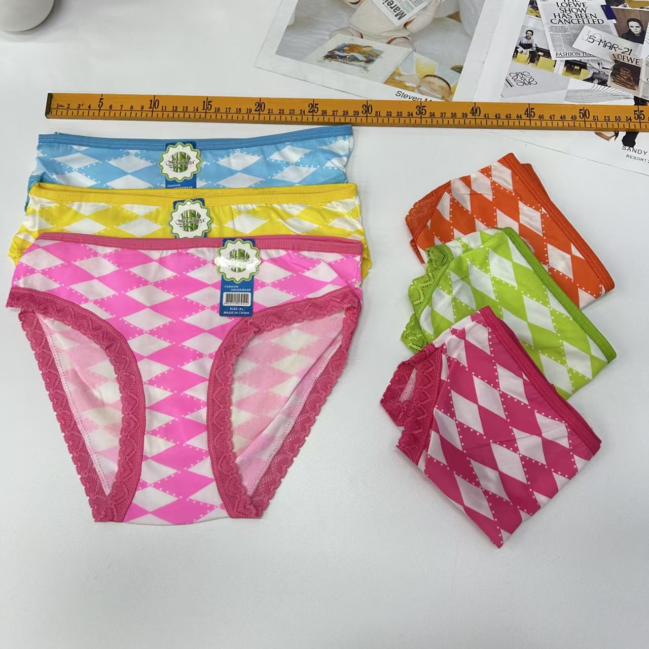 DD-7007 #XL export Underwear, Women's underwear, milk silk striped women's underwear, Women's briefs, underwear, QNI details Picture
