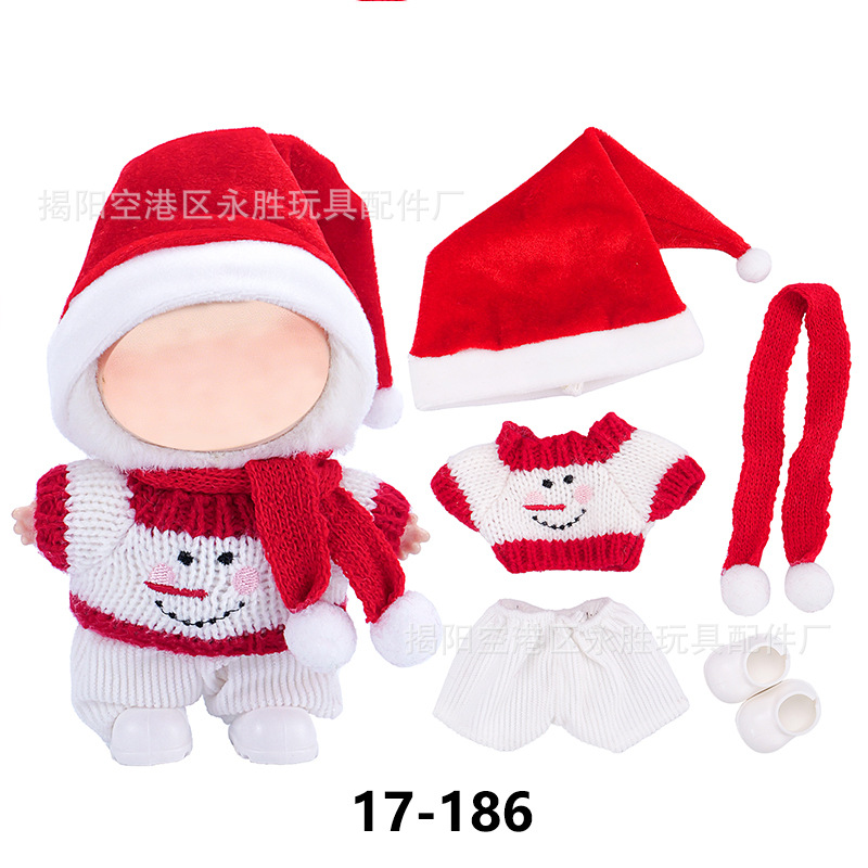 (Only clothes) In stock, compatible with 17cm plush Christmas workboy outfits of Bubuwa, cross-border delivery for Christmas details Picture