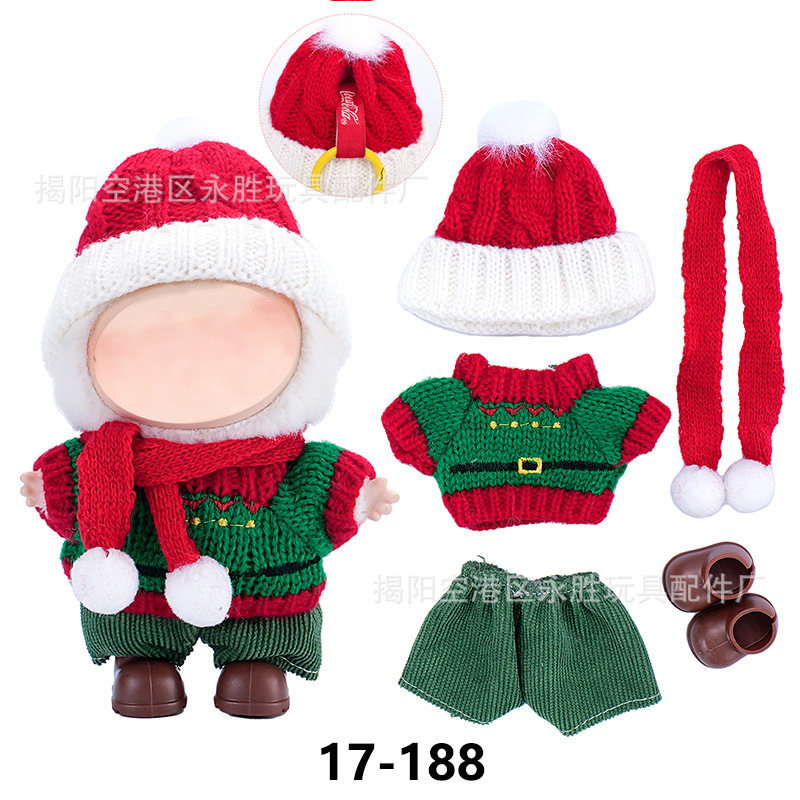 (Only clothes) In stock, compatible with 17cm plush Christmas workboy outfits of Bubuwa, cross-border delivery for Christmas detail image 5
