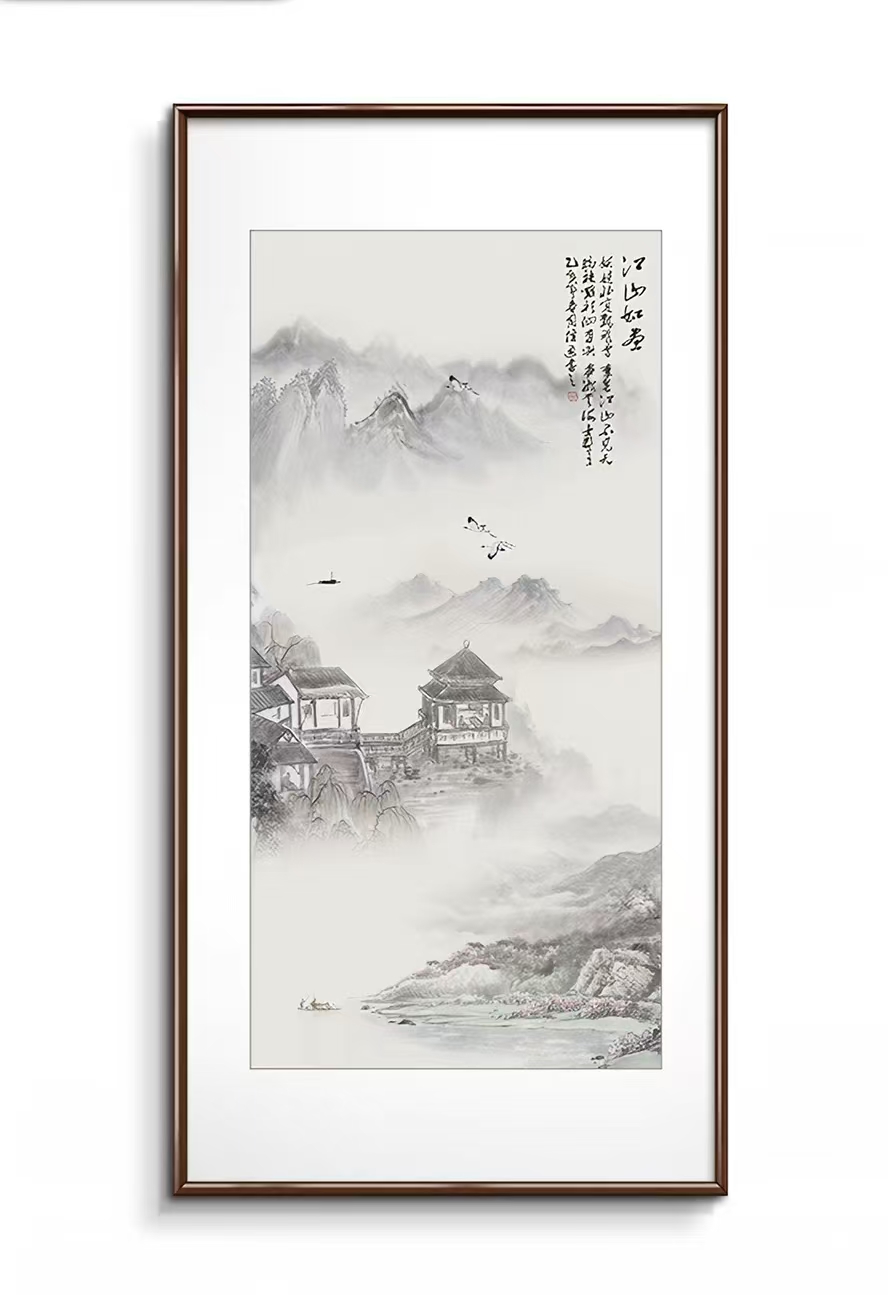 Chinese trend hand-painted oil paintings, corridor hanging paintings, oil paintings, wall sofa background paintings, wall decoration, sofa background paintings