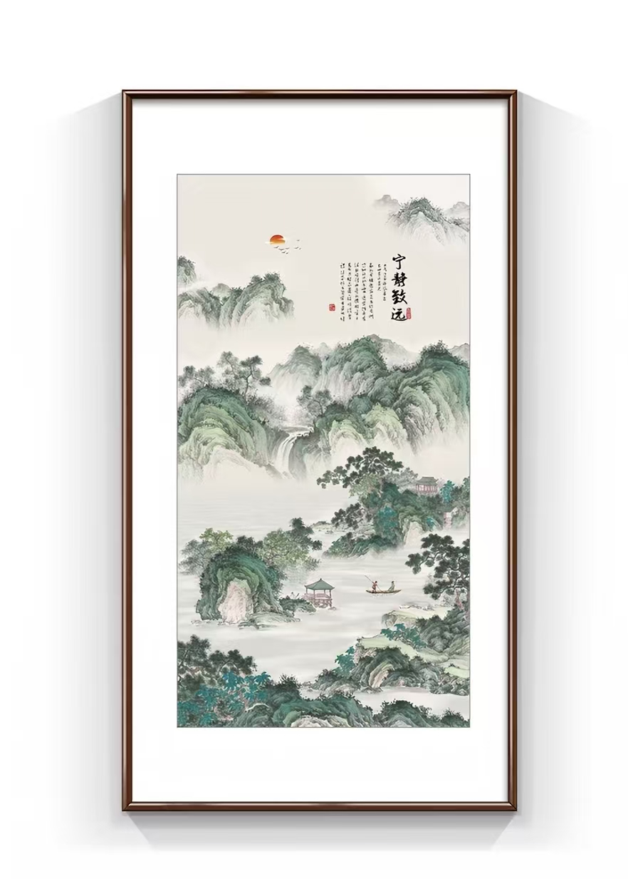 Chinese-style hand-painted living room grand decorative paintings, vertical animal prints for the entrance hall, corridor, wall decorations, sofa background paintings, and wall decorations