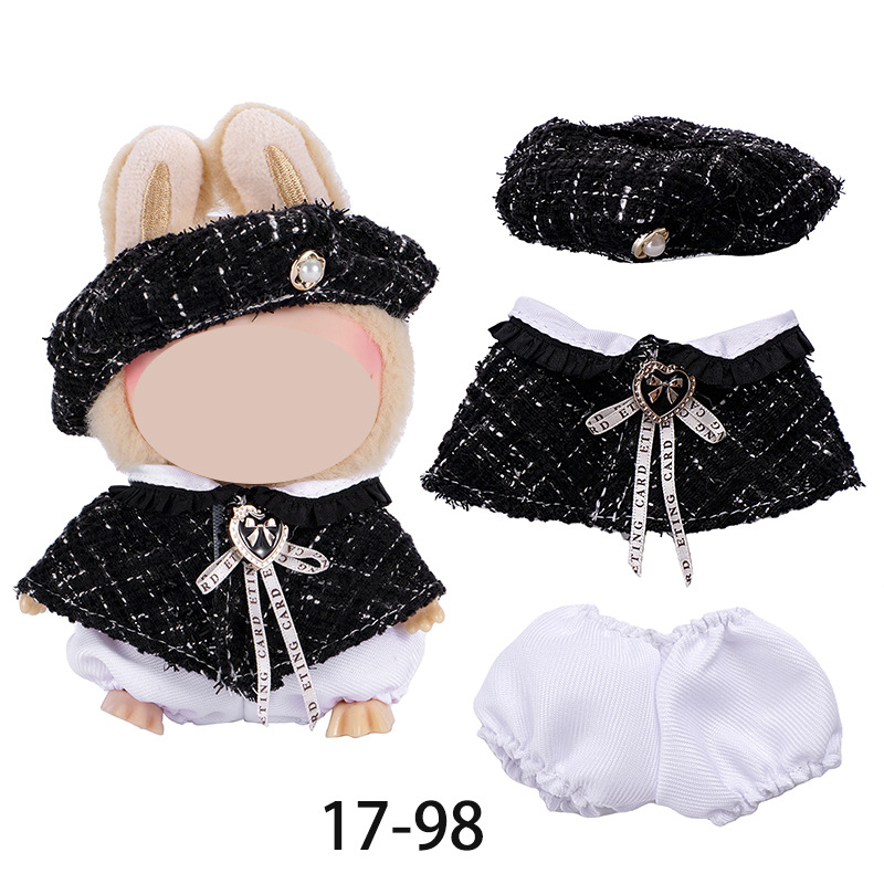 Only the clothes are suitable for 17cm cloth clothes pendants, 8-shaped checkered overalls and pants set Application Scenario