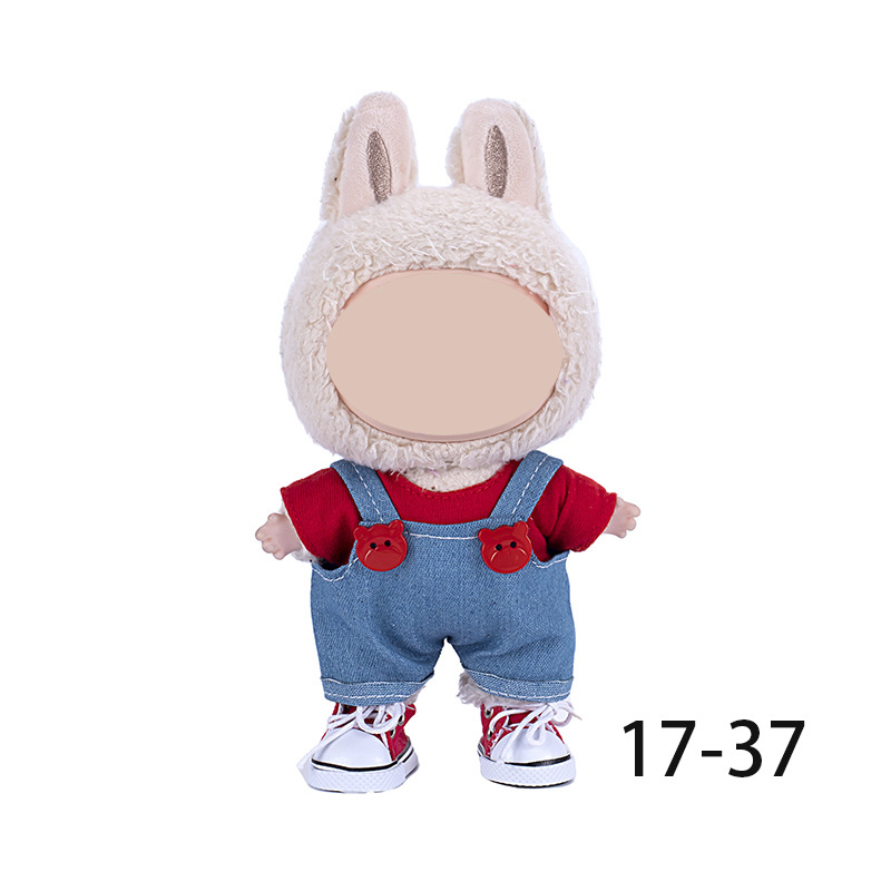 This clothing is only suitable for 17cm fabric vinyl dolls, plush toys and other wearable and dressingable clothing Specification image
