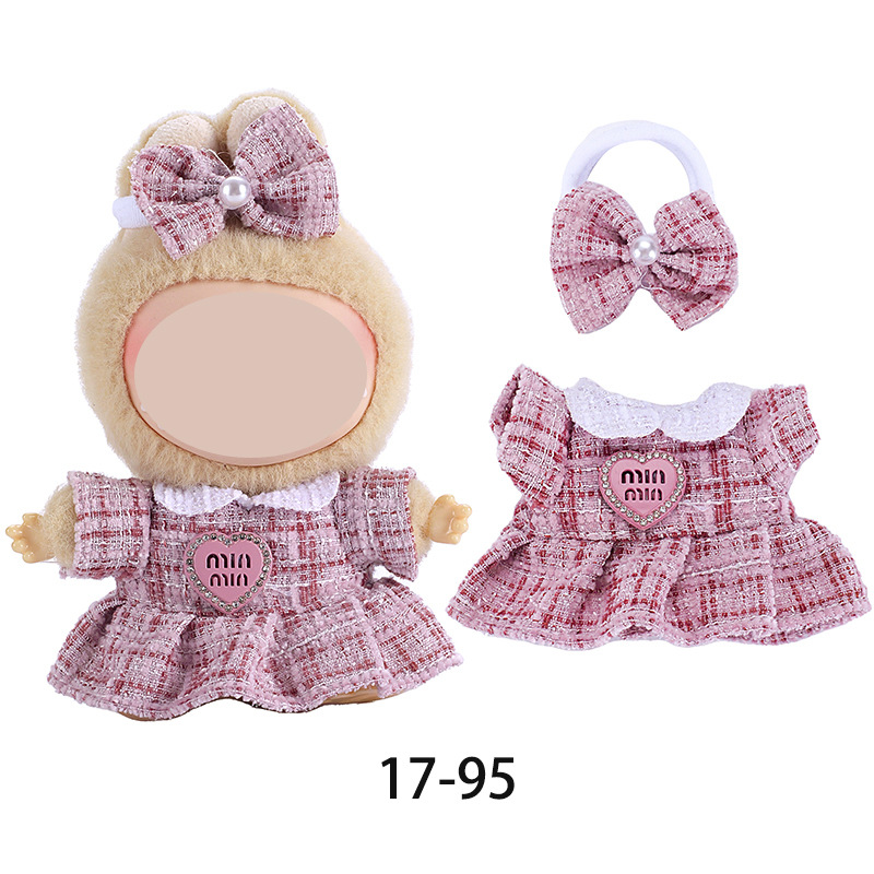 This set of clothes is only suitable for 17cm clothes, hanging pieces, baby clothes and 8-shaped checkered overalls