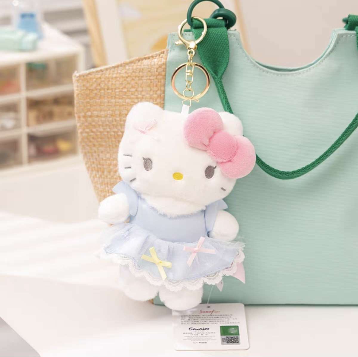 Sanrio official HelloKitty pendant doll plush keychain Melody couple schoolbag pendant Item Picture