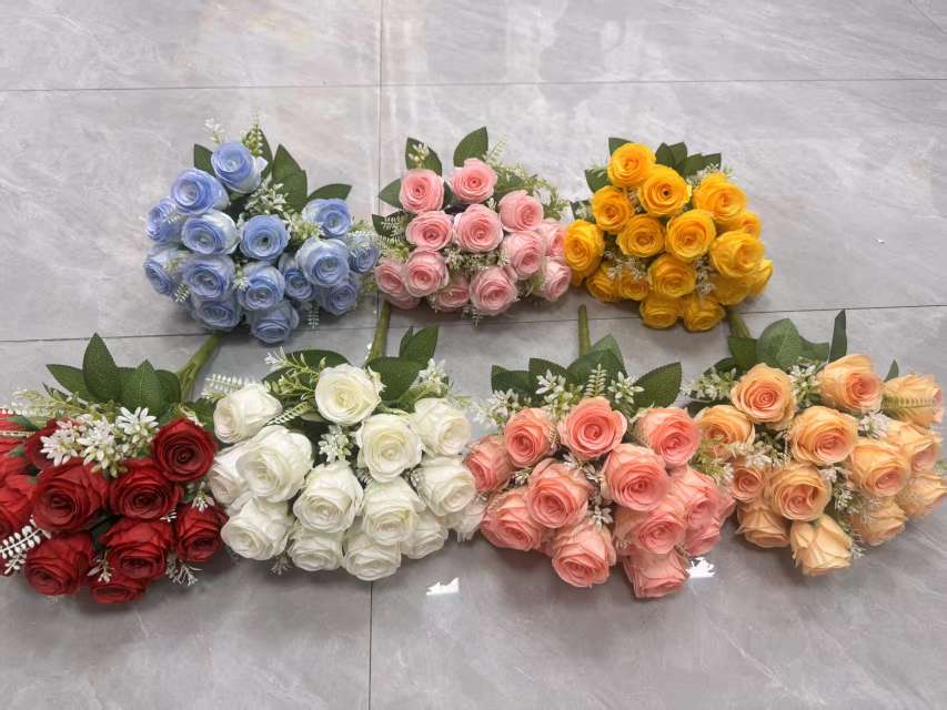 Office culture simulation garden rose, hand-woven imitation rose, garden gift simulation flower detail image 5