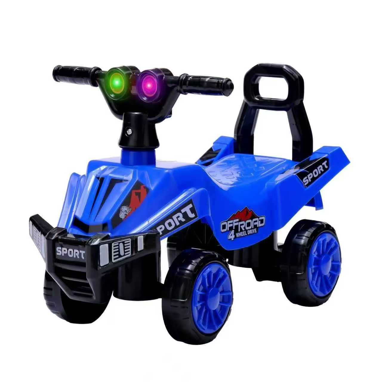 Yellow four-wheel drive children's toy car, firewheel alloy car model Specification image