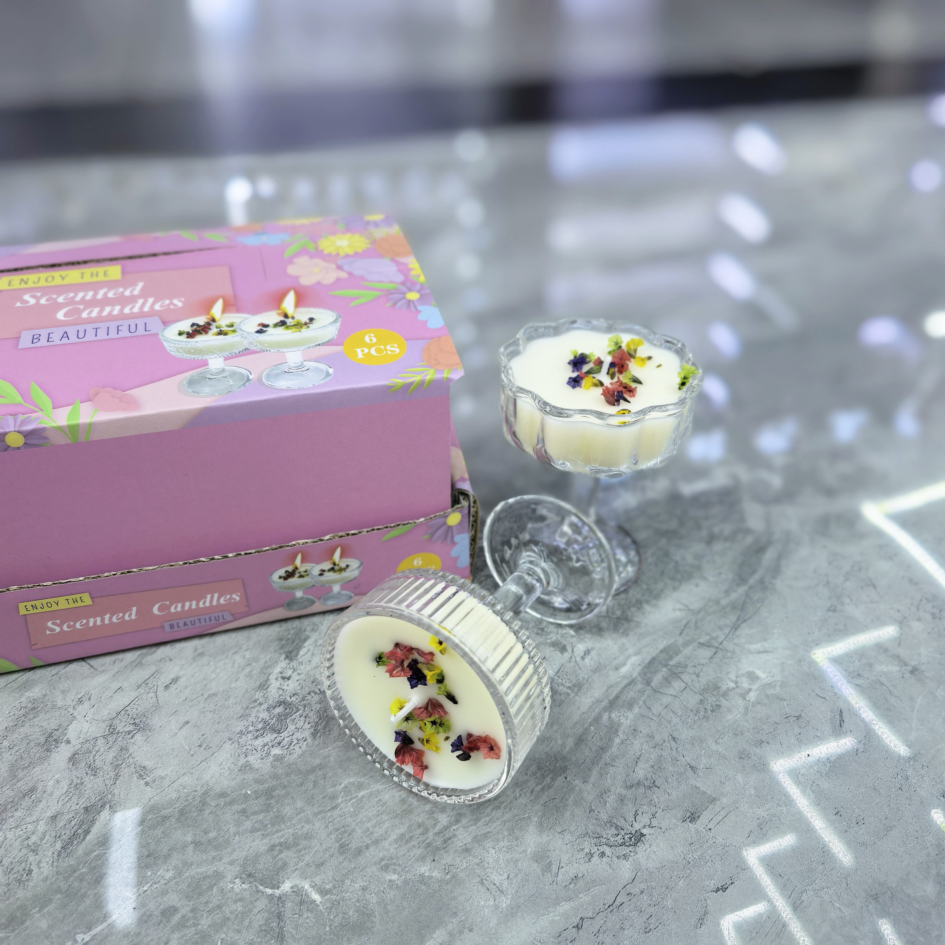厂家直销香薰蜡烛，玻璃杯蜡烛，无烟耐高温蜡烛，创意酒杯蜡烛，手工花蜡烛氛围蜡烛，场景布置蜡烛，浪漫烛光晚餐蜡烛详情图4