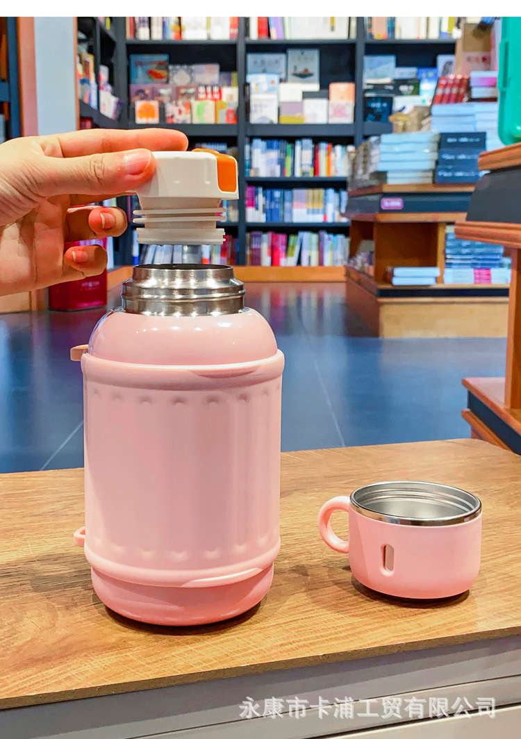 1000ml high appearance level solid color large capacity student insulated cup, crossbody for girls, portable shoulder strap insulated water bottle for going out pic 11